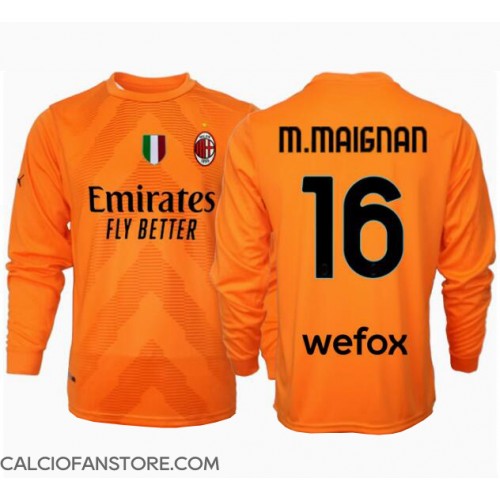 Maglia Calcio AC Milan Mike Maignan #16 Portiere Seconda Divisa 2024-25 Manica Lunga